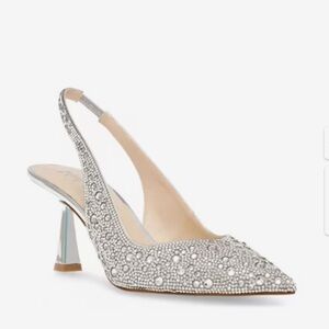 Betsey Johnson Silver Embellished Heels